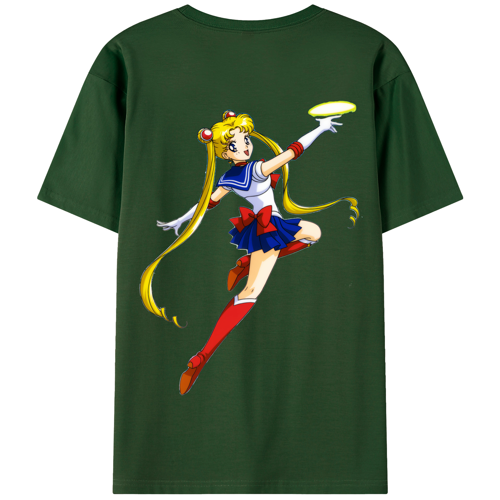 （画像用） 美少女戦士セーラームーン 月野 うさぎ つきの うさぎ Sailor Moon Tsukino Usagi 綿100％半袖Tシャツ（背面プリント）